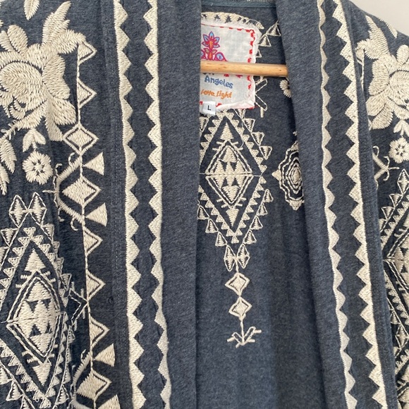 Johnny Was Charcoal and Ivory Patterned Cardigan - Picture 3 of 10